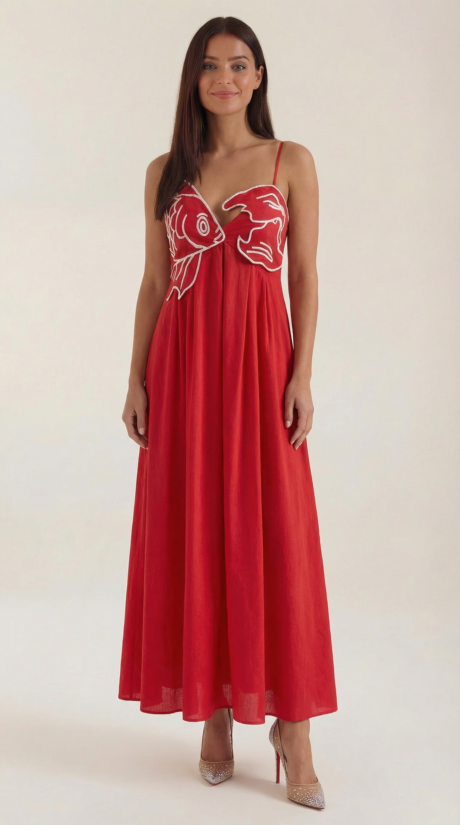 Vestido largo bordado Deborah