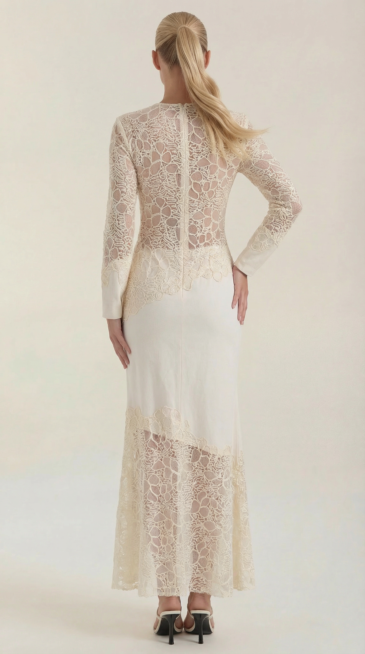 Vestido Maxi Elise con Lentejuelas y Encaje