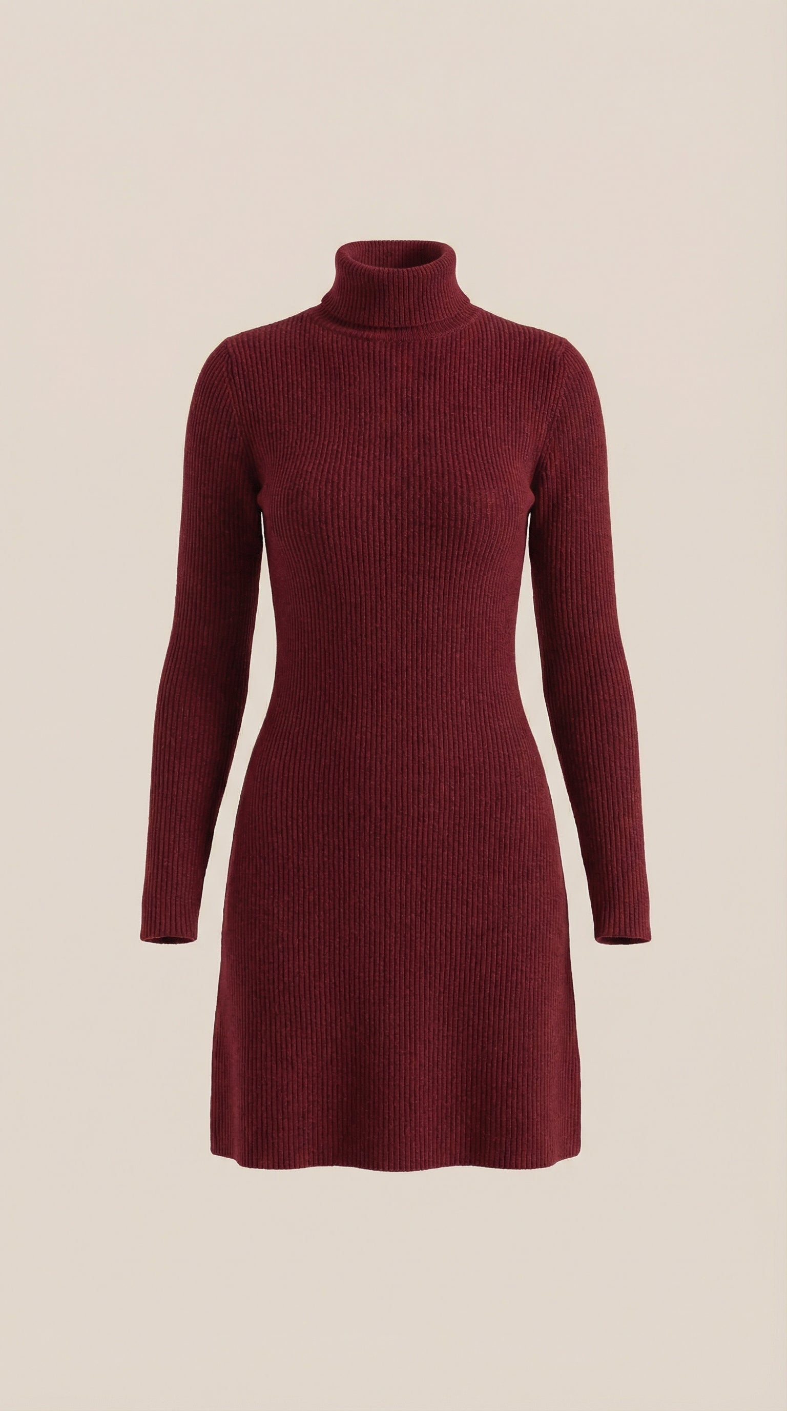 Mini Vestido de Punto con Cuello Alto Geneva