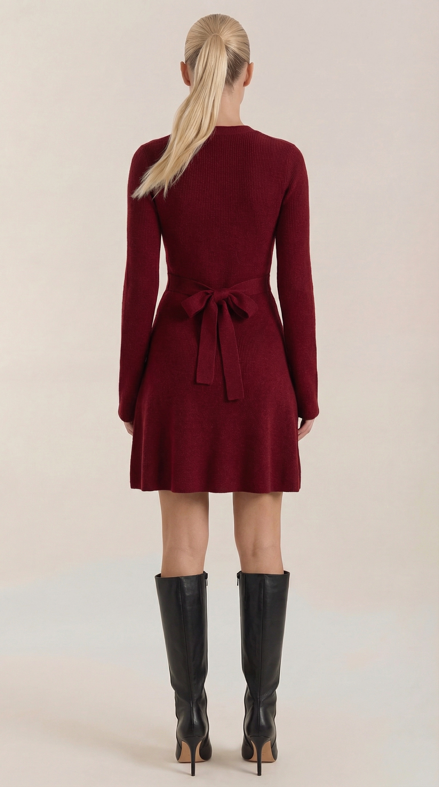 Mini Vestido de Punto con Cuello Alto Geneva