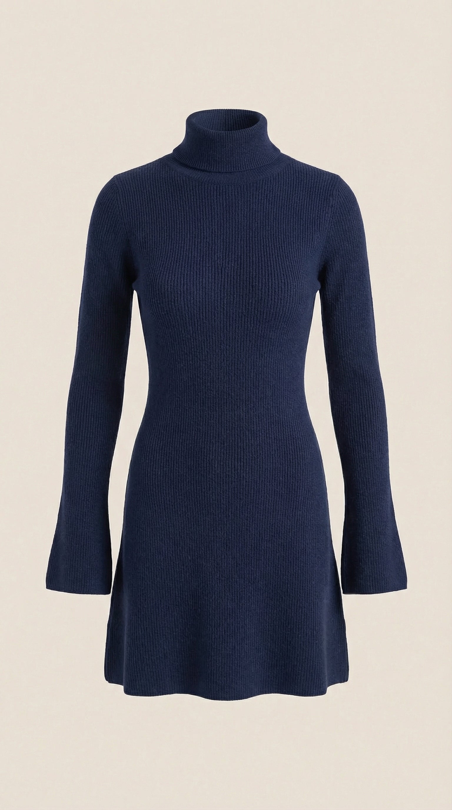 Mini Vestido de Punto con Cuello Alto Geneva