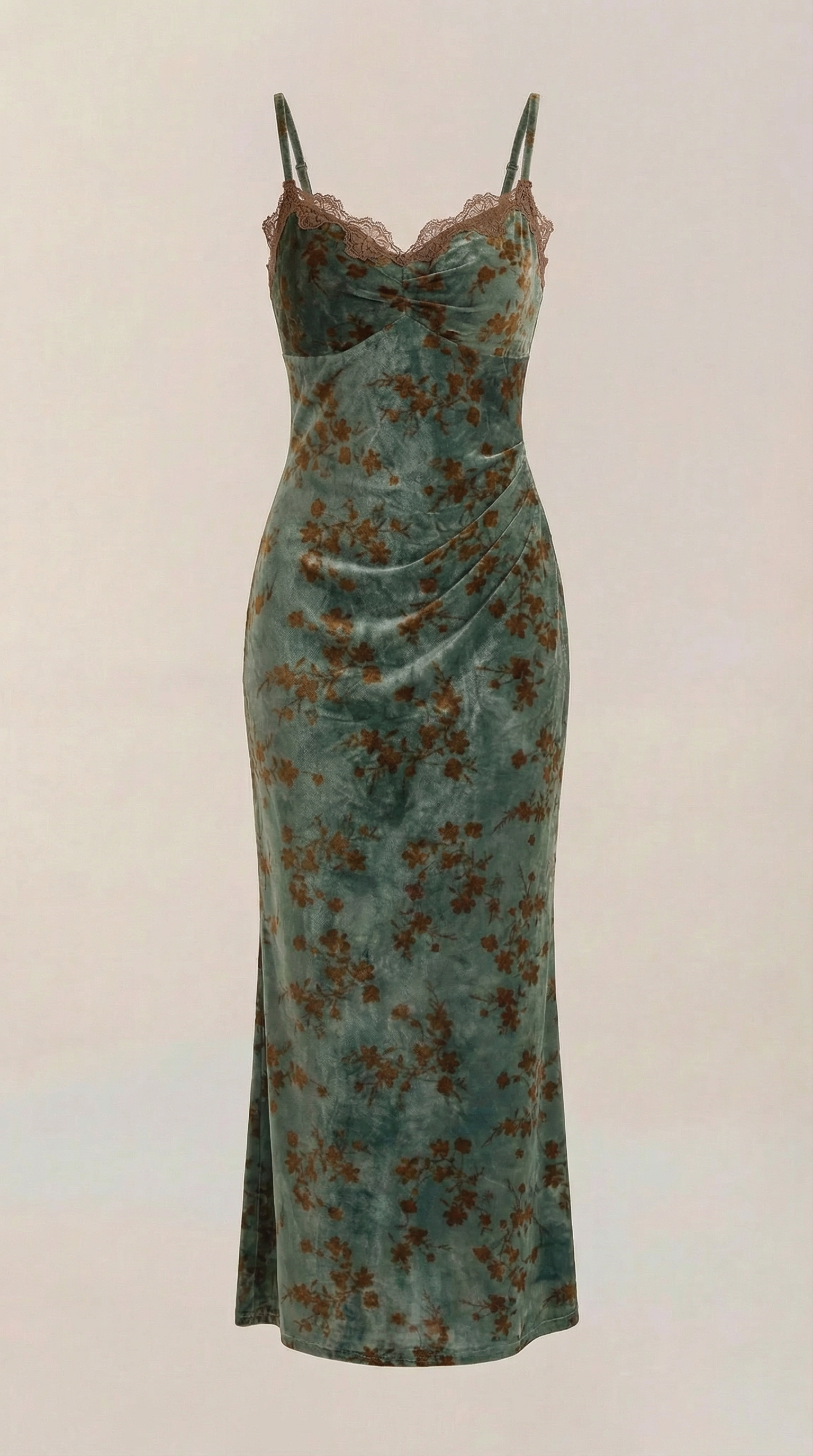 Vestido Midi Jeannette con Detalles de Encaje