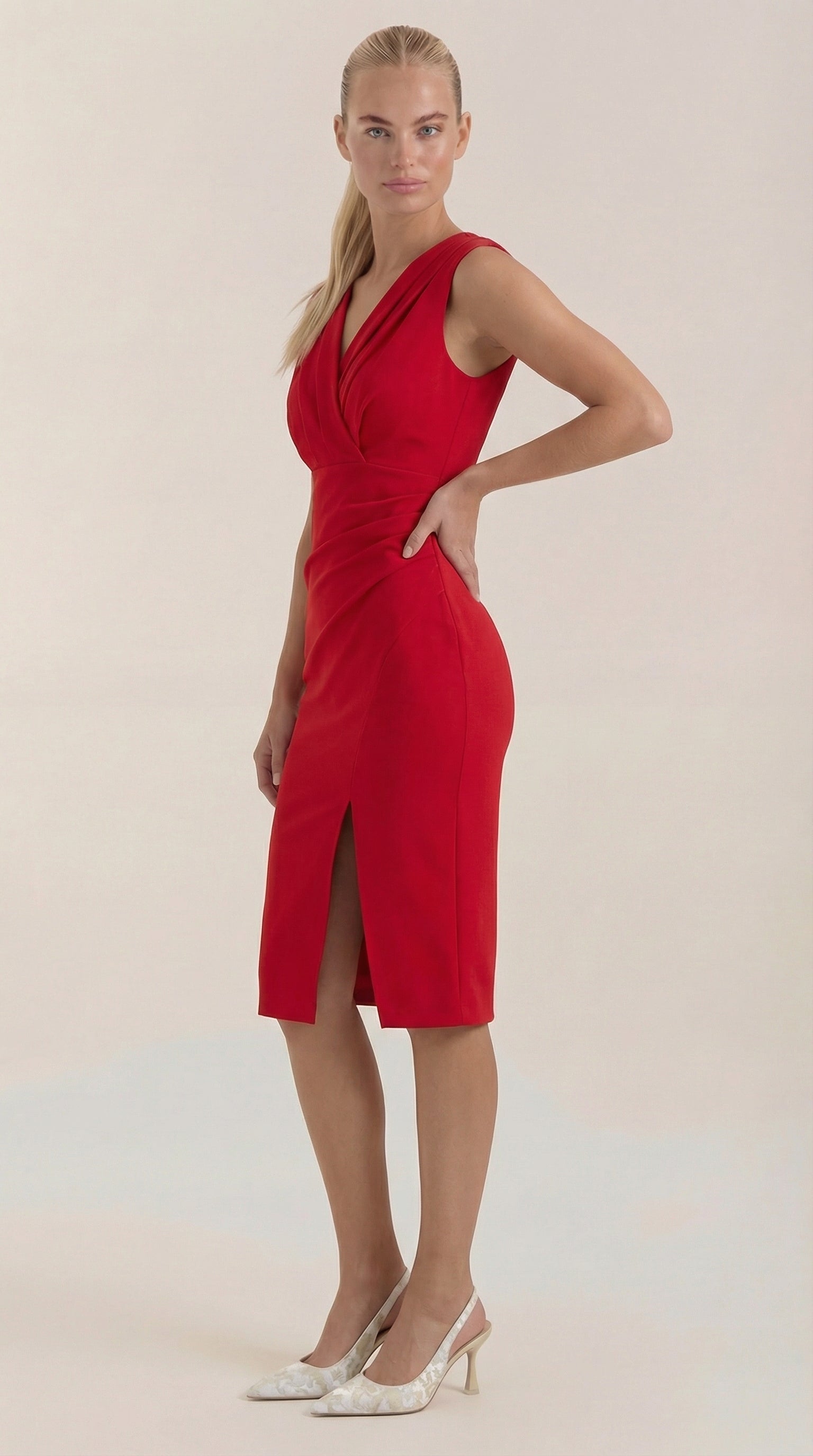 Vestido Midi Lydia con escote en forma de V