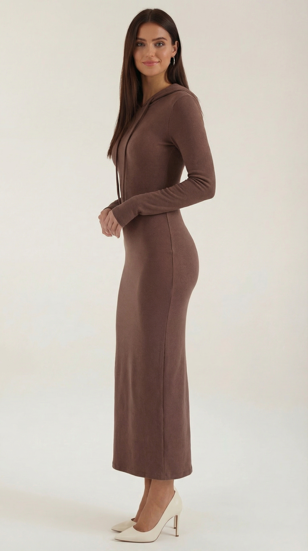 Vestido Maxi Bodycon Marilyn con Capucha Elegante