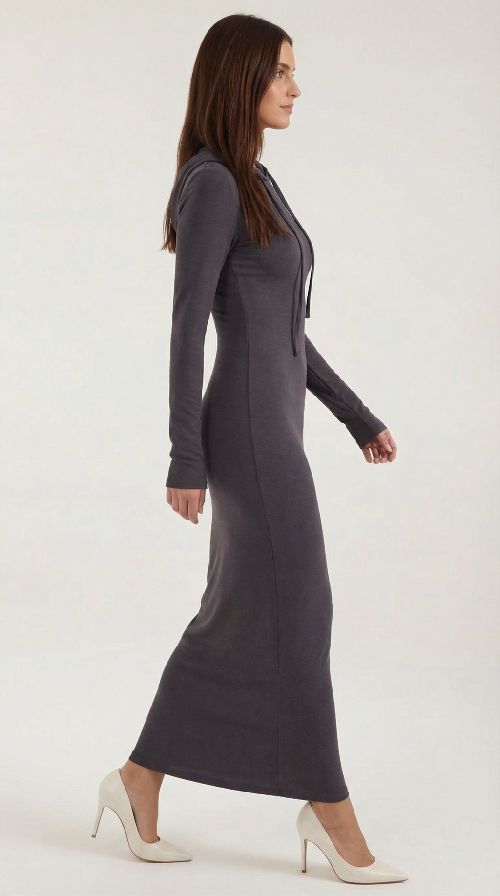 Vestido Maxi Bodycon Marilyn con Capucha Elegante