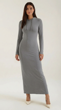 Vestido Maxi Bodycon Marilyn con Capucha Elegante