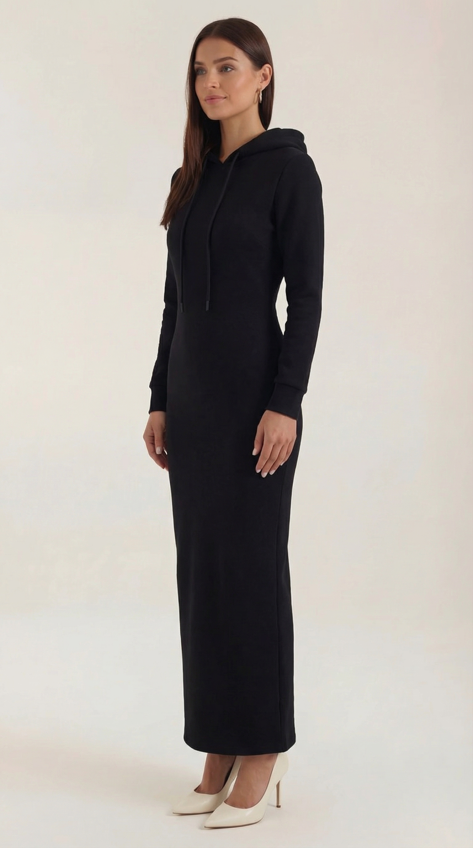 Vestido Maxi Bodycon Marilyn con Capucha Elegante