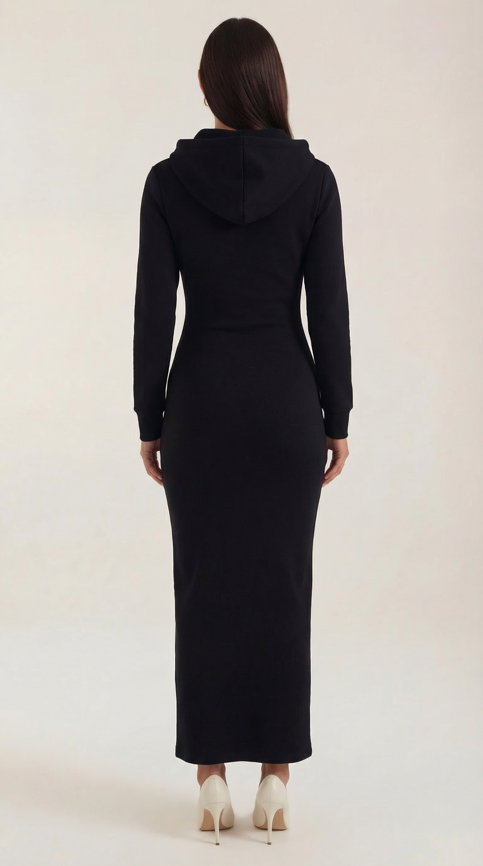 Vestido Maxi Bodycon Marilyn con Capucha Elegante