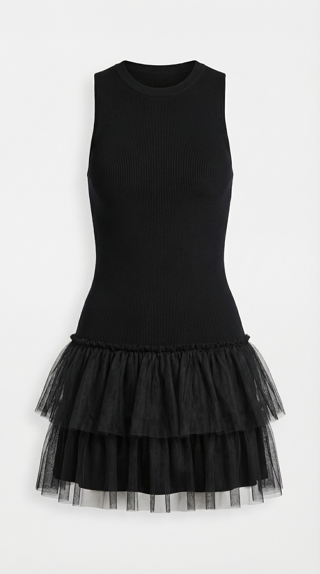 Mini Vestido de Tul Nadia con Cuello Alto