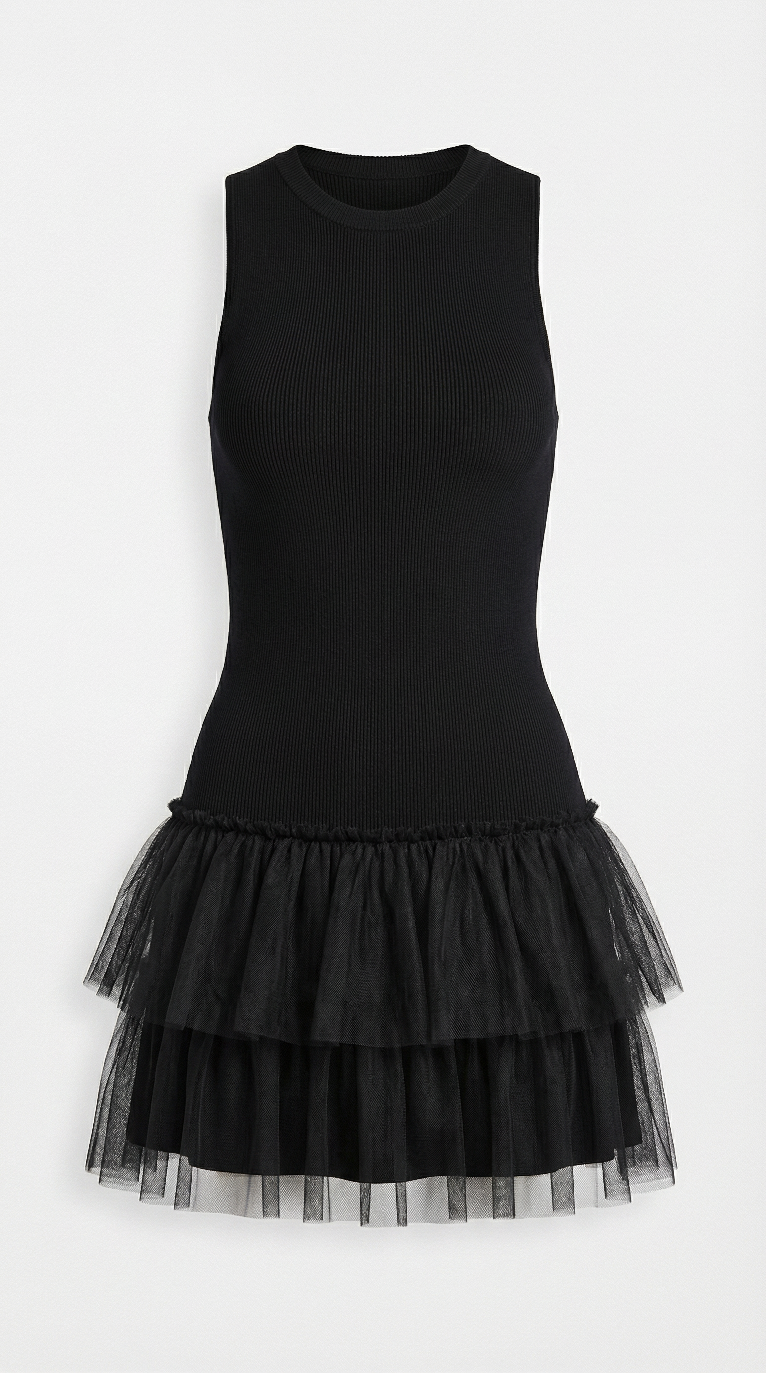 Mini Vestido de Tul Nadia con Cuello Alto