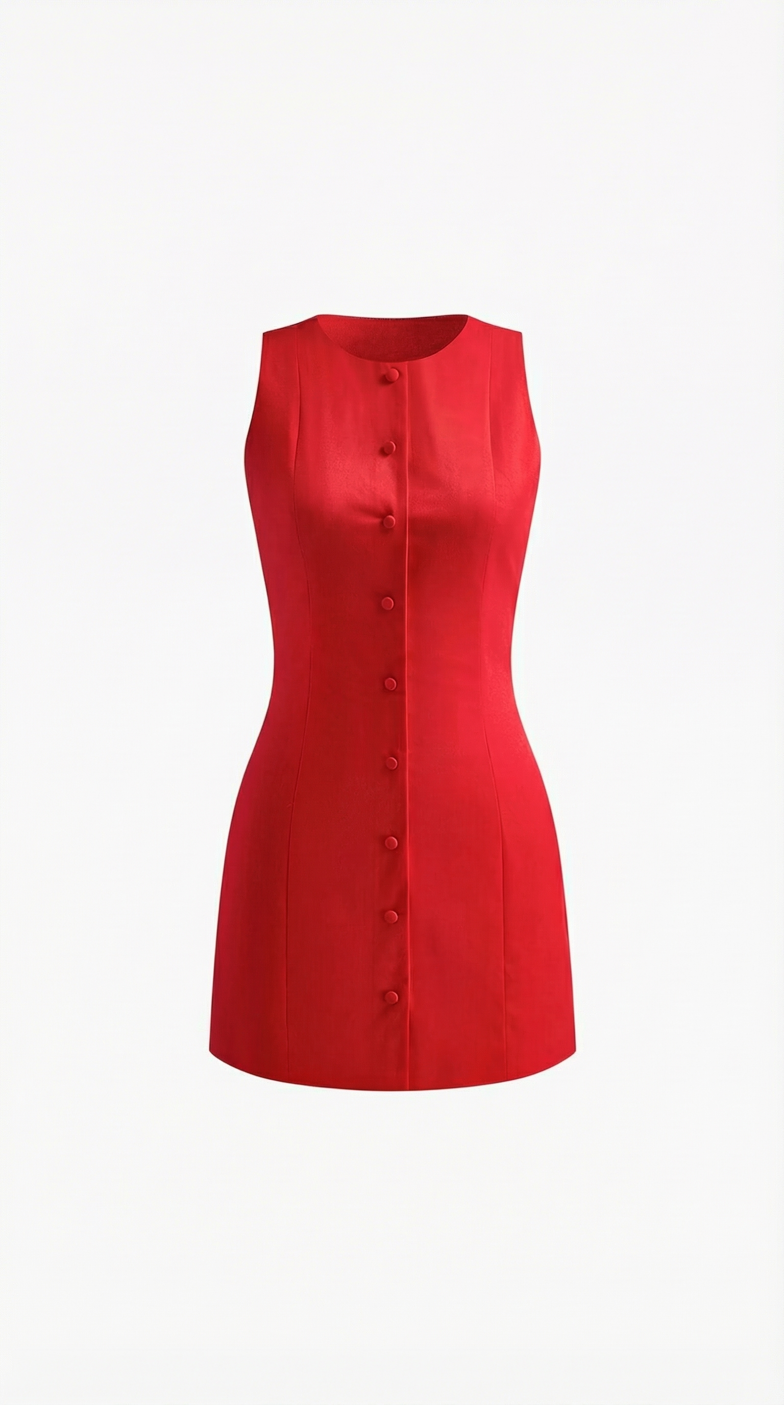 Vestido Corto Sin Mangas Patricia con Botones