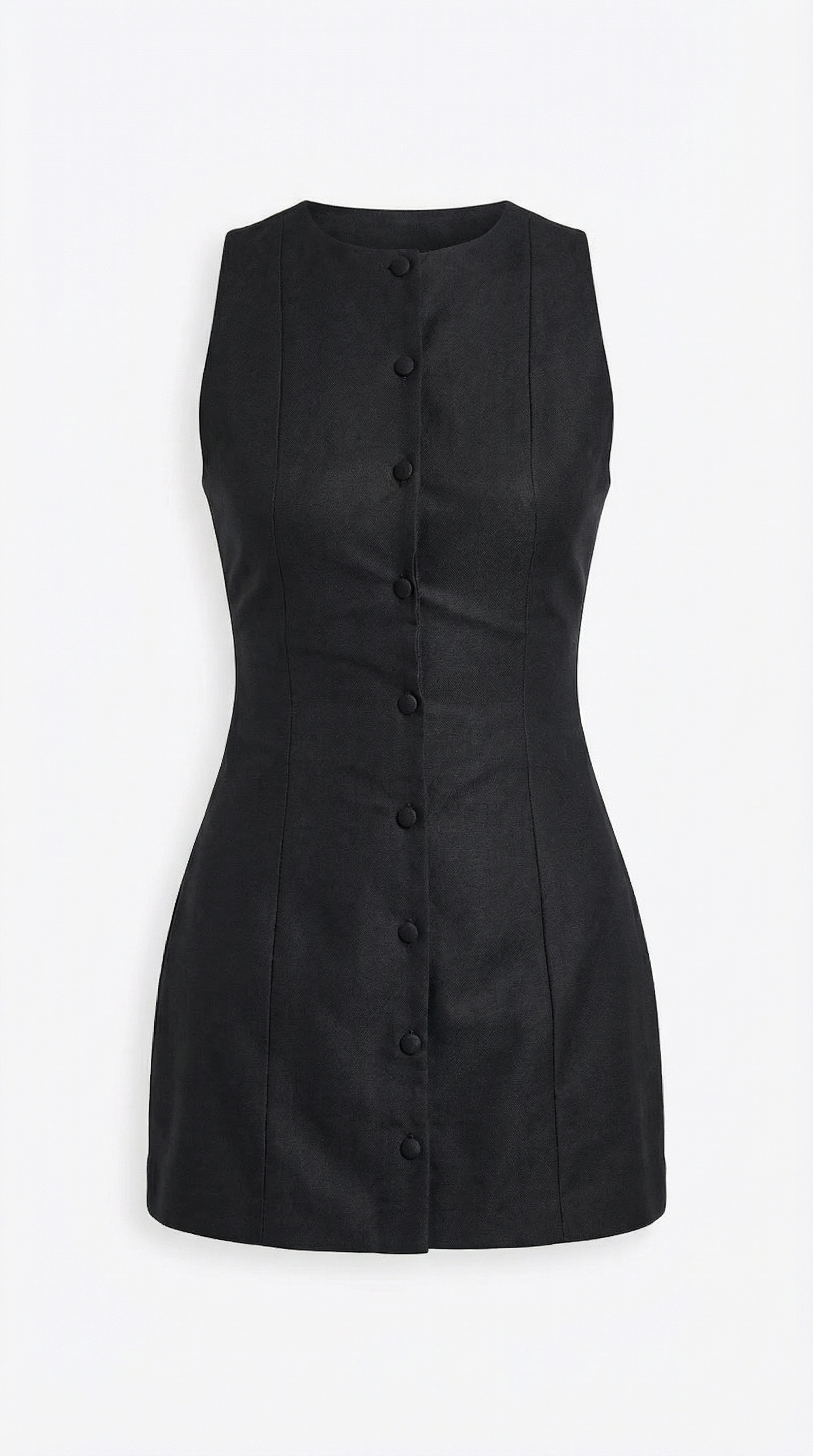 Vestido Corto Sin Mangas Patricia con Botones