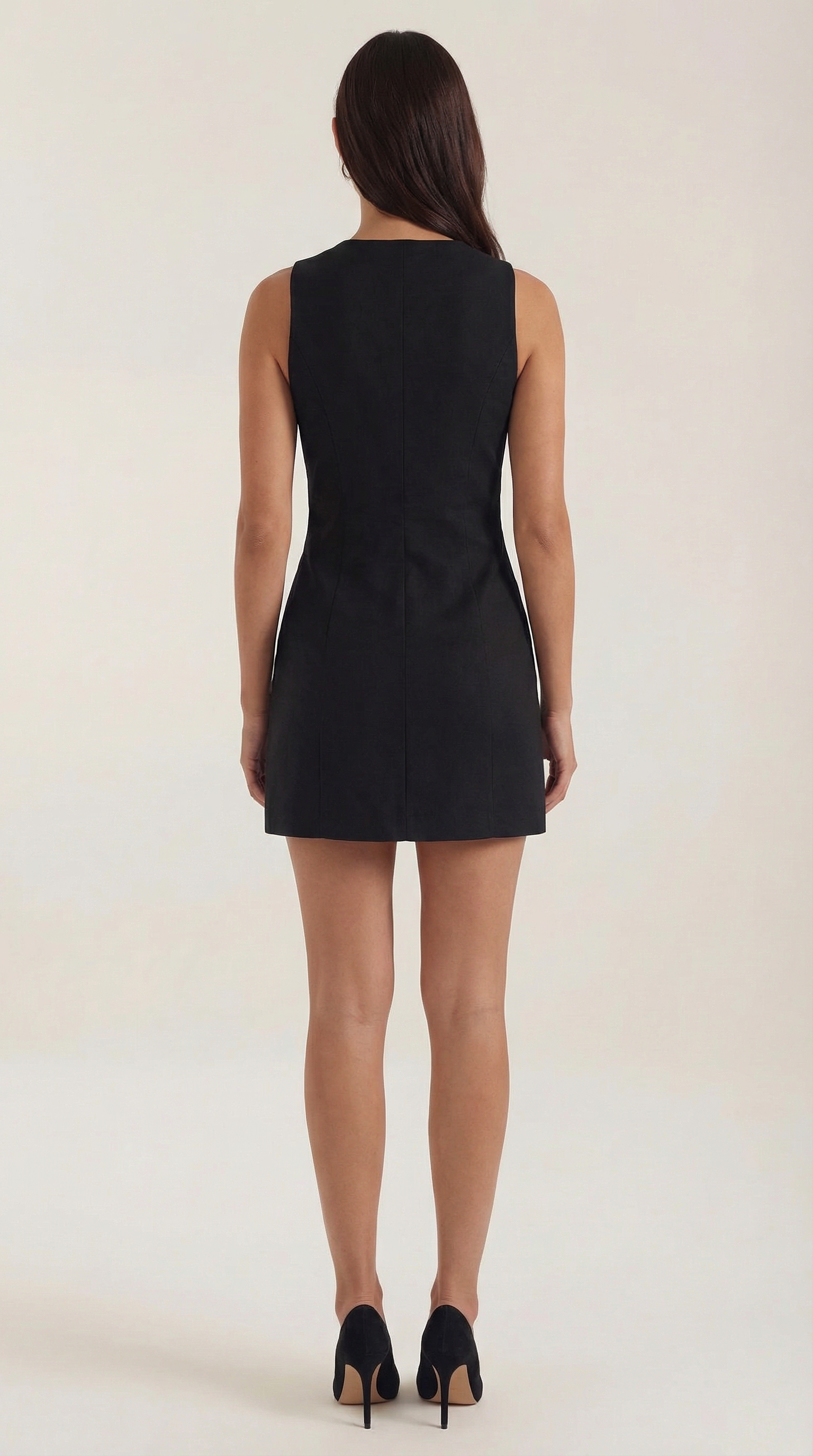 Vestido Corto Sin Mangas Patricia con Botones
