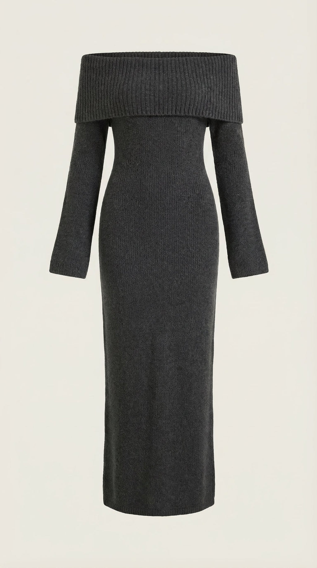 Vestido largo ajustado con hombros descubiertos de Quinlan