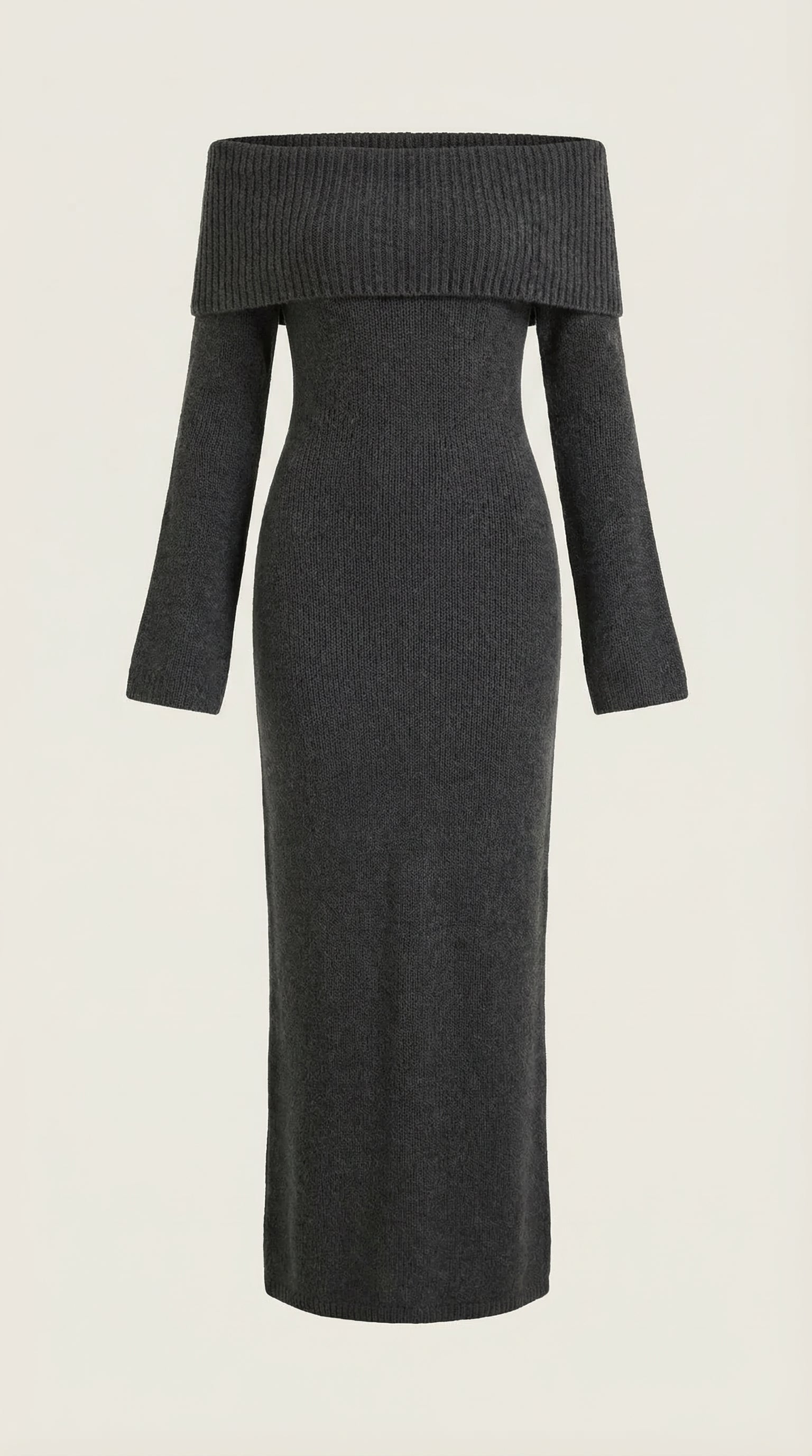 Vestido largo ajustado con hombros descubiertos de Quinlan