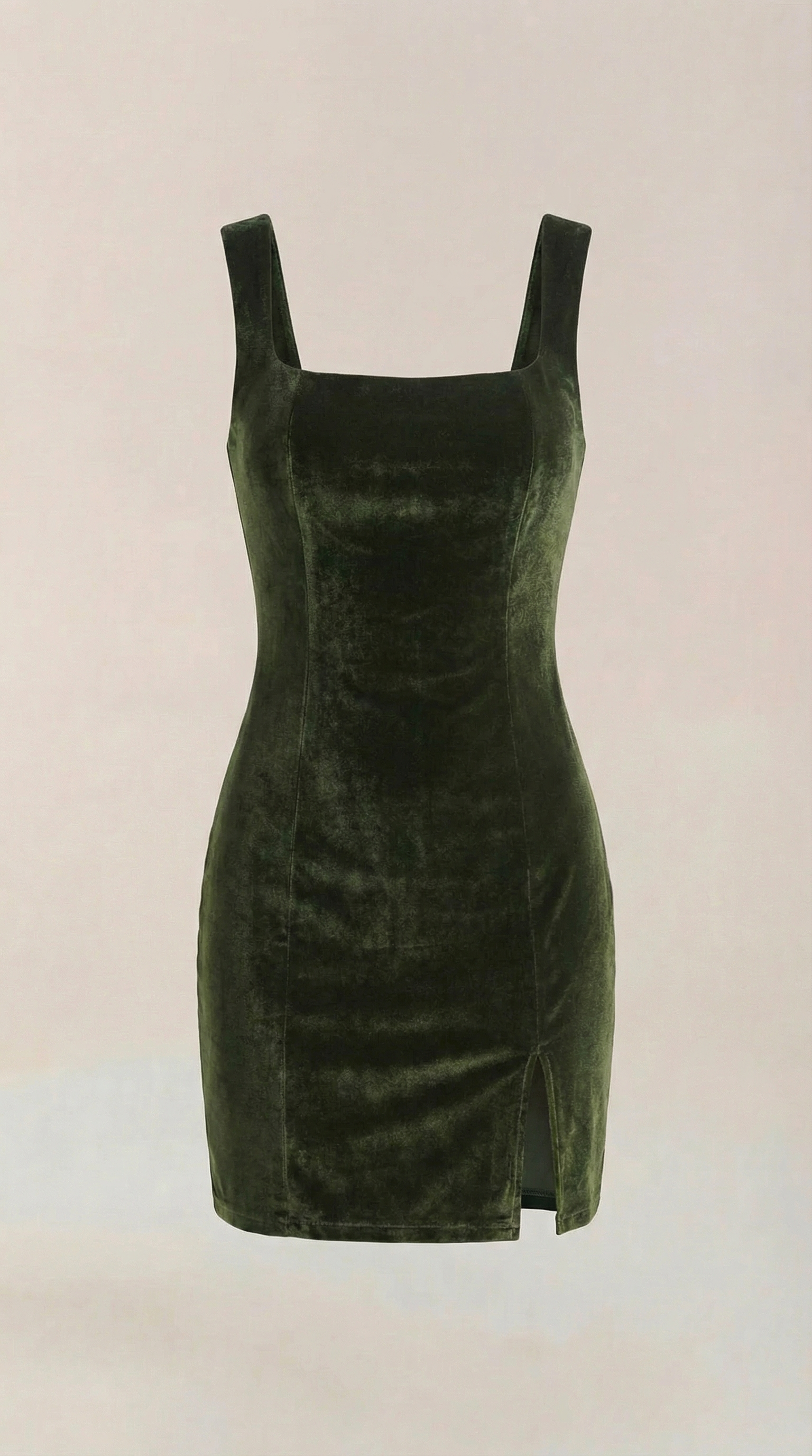 Vestido Corto de Terciopelo Rachelle con Escote Cuadrado