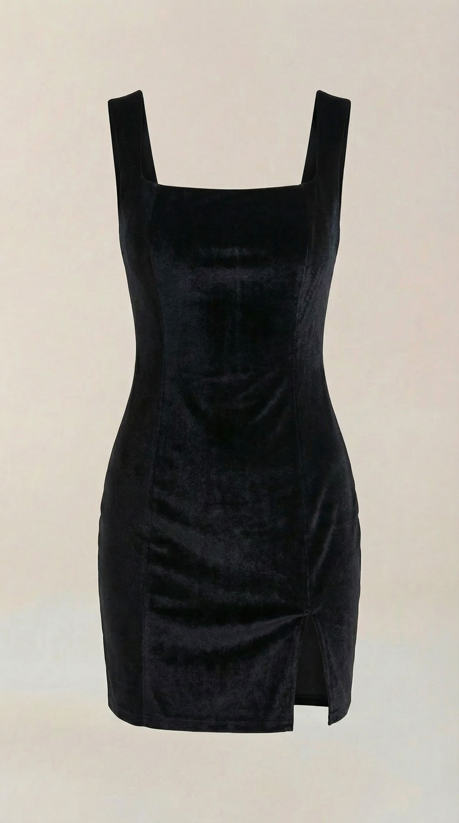 Vestido Corto de Terciopelo Rachelle con Escote Cuadrado