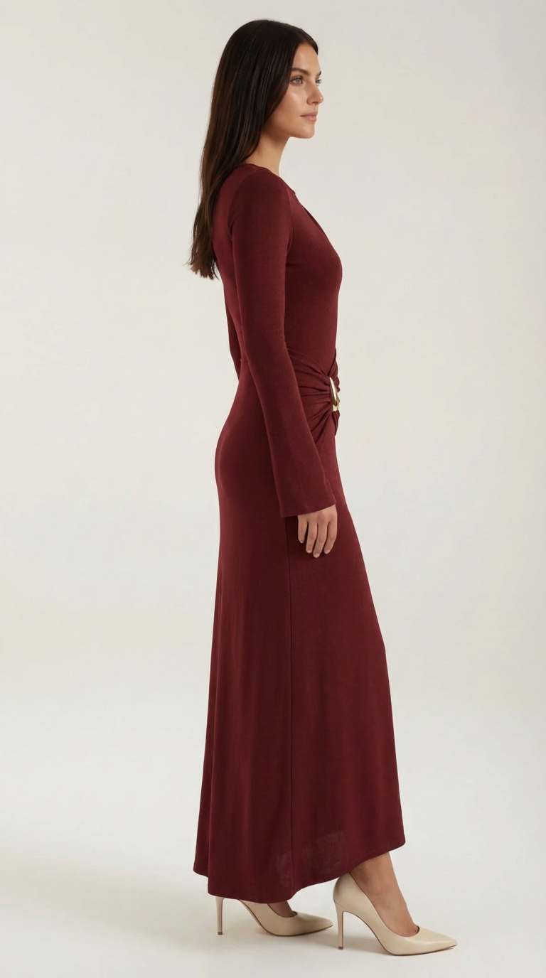 Renee Vestido Maxi de Manga Larga