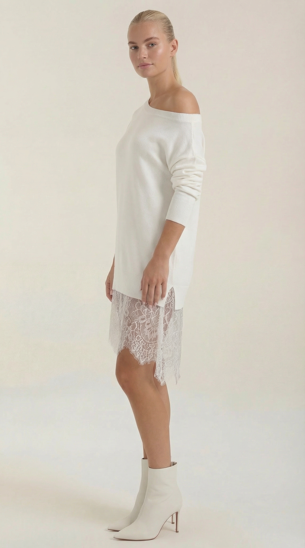 Vestido de punto con detalles de encaje Rosemary