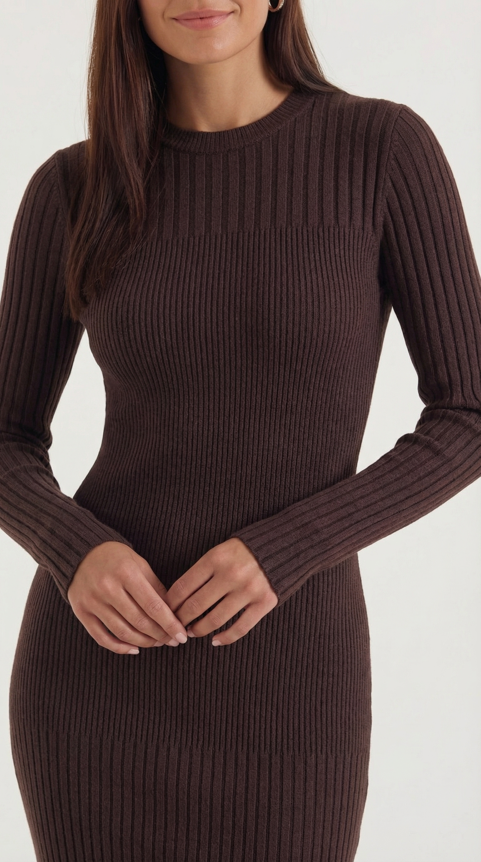 Sheila - Vestido midi ajustado de canalé