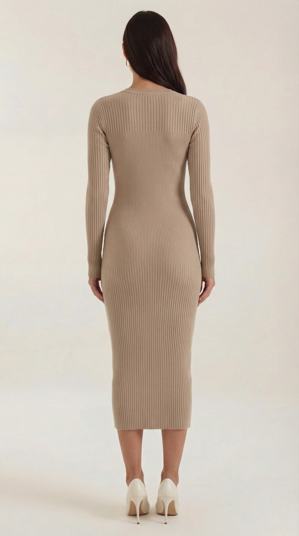 Sheila - Vestido midi ajustado de canalé