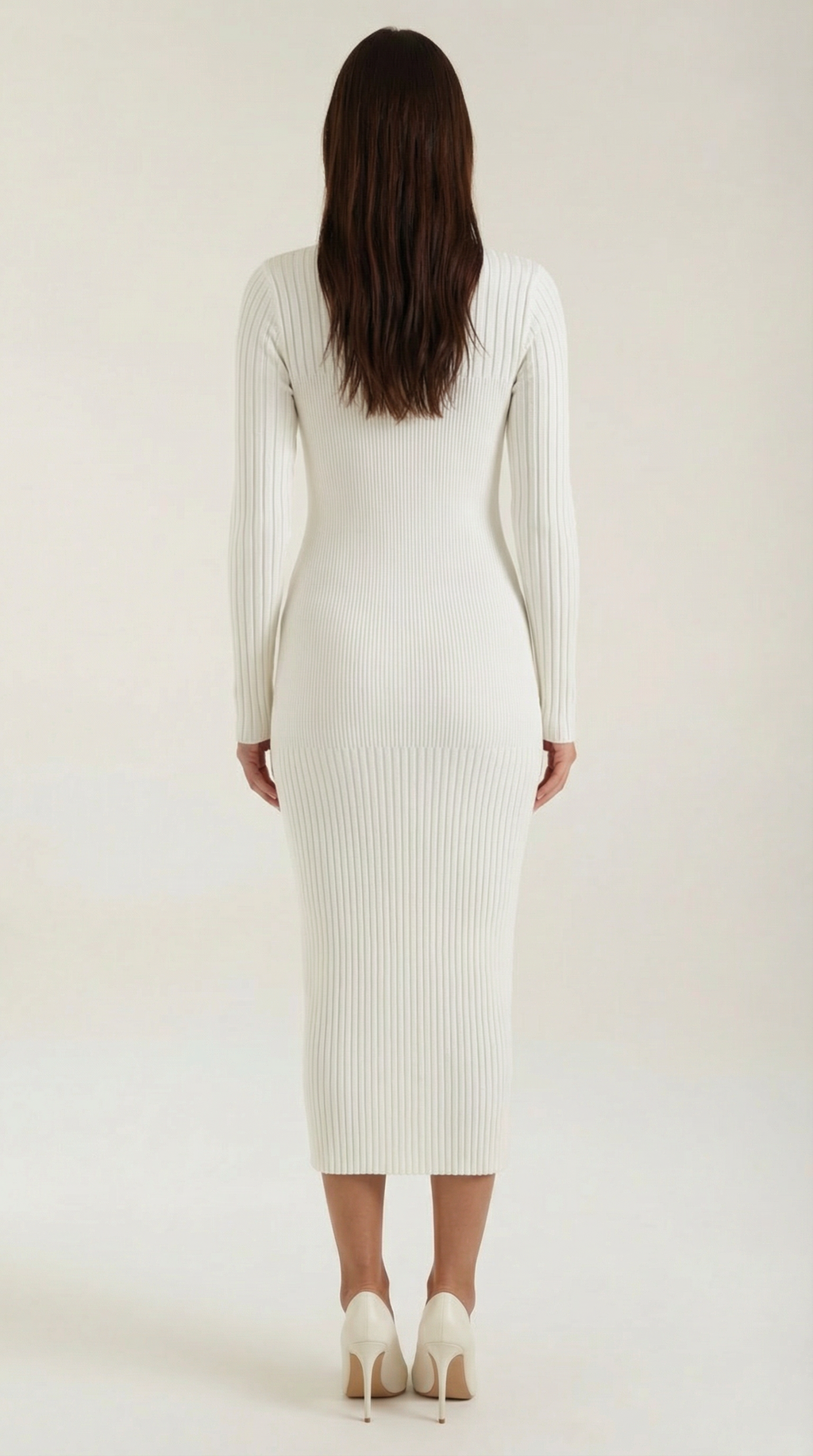Sheila - Vestido midi ajustado de canalé
