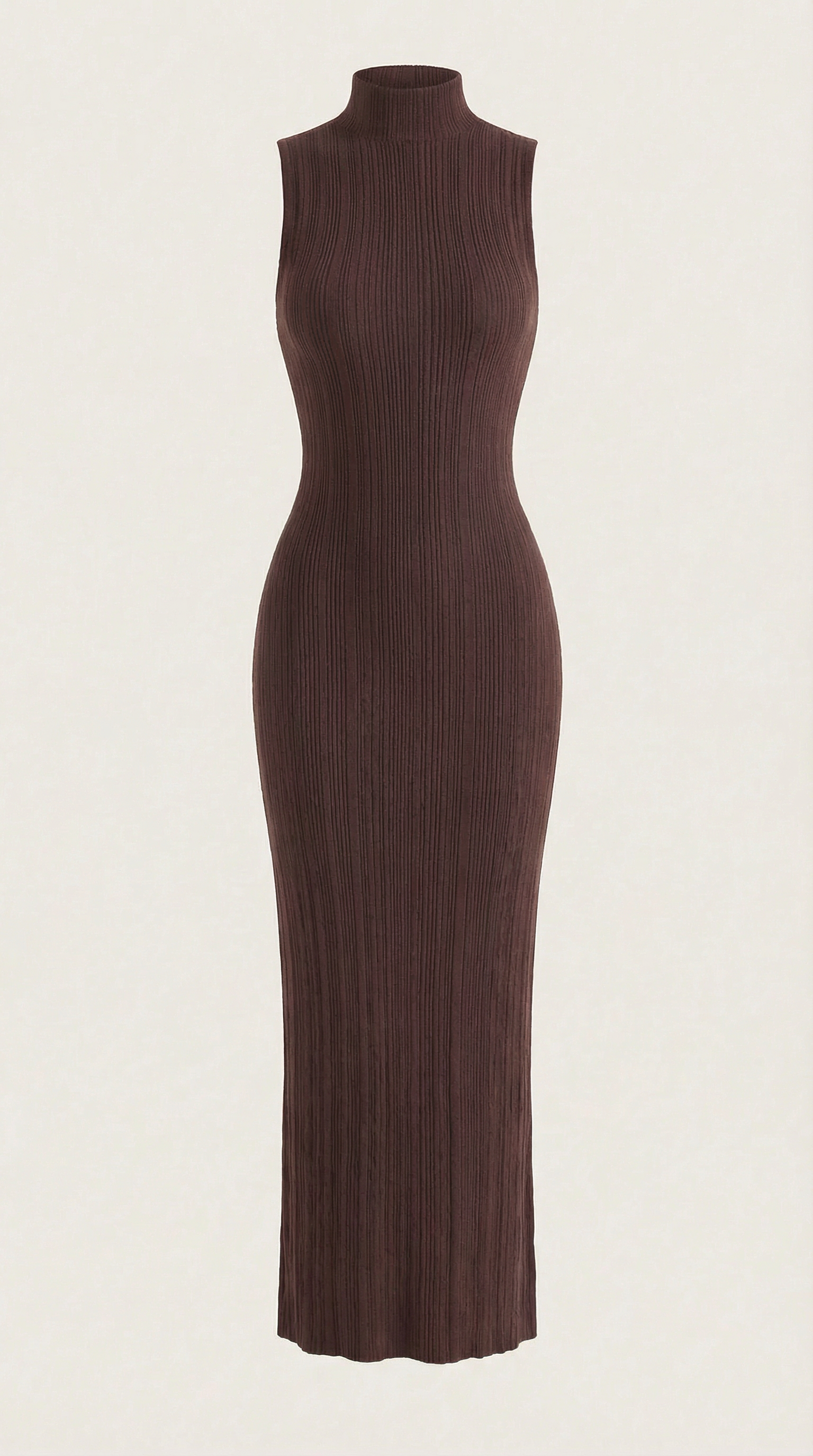 Vestido Sonia midi ajustado de cuello alto