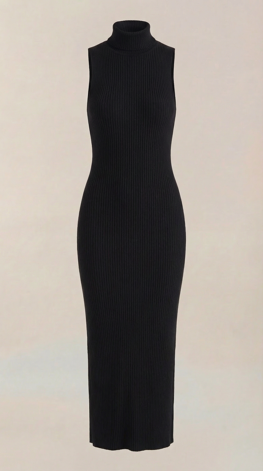 Vestido Sonia midi ajustado de cuello alto