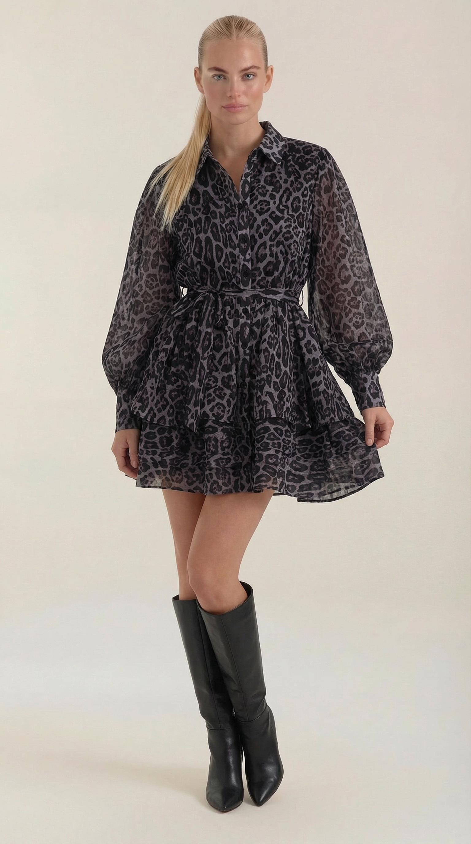 Mini vestido estampado de leopardo Stella