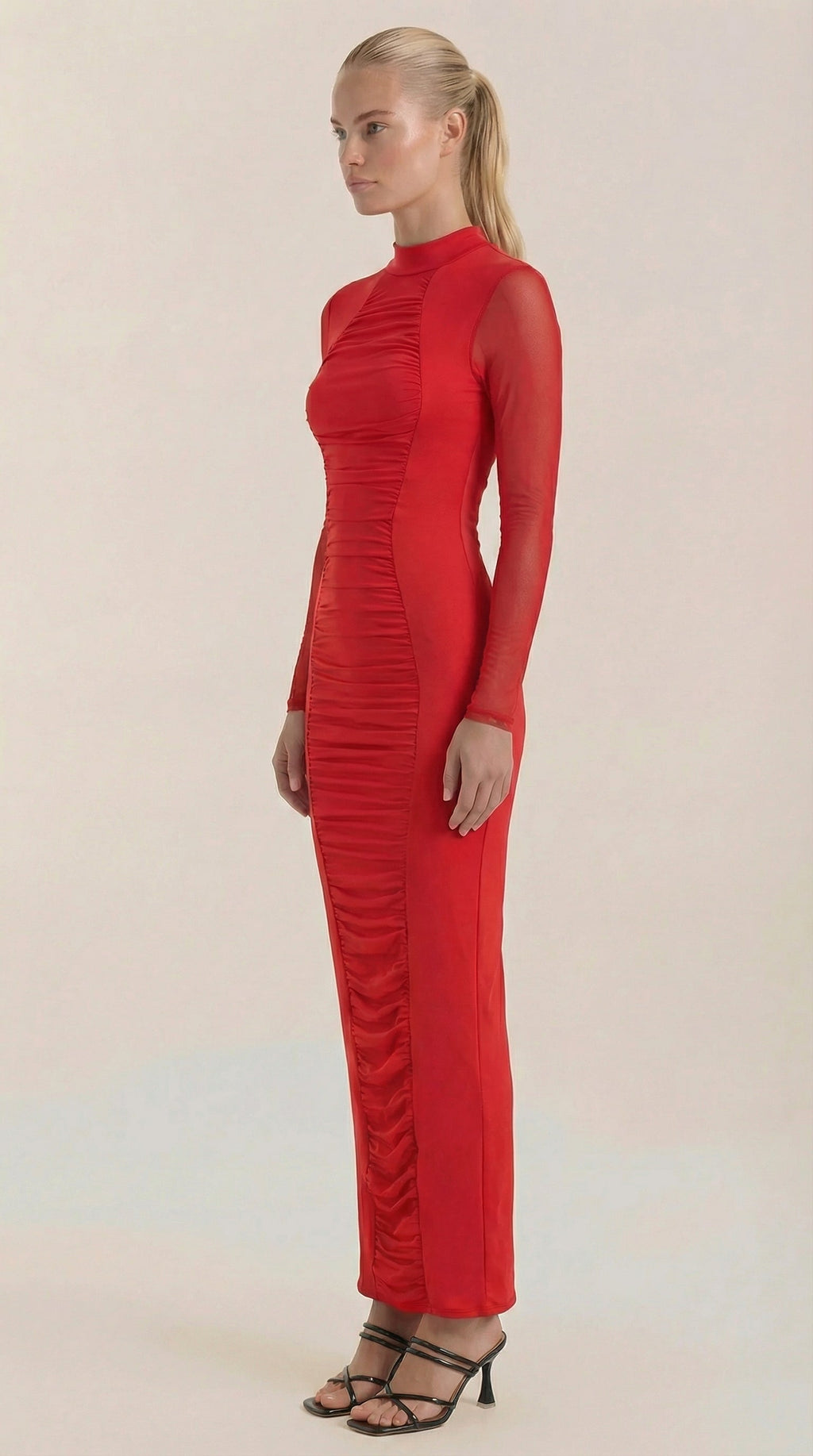 Vestido Maxi Susanna con Detalles Fruncidos