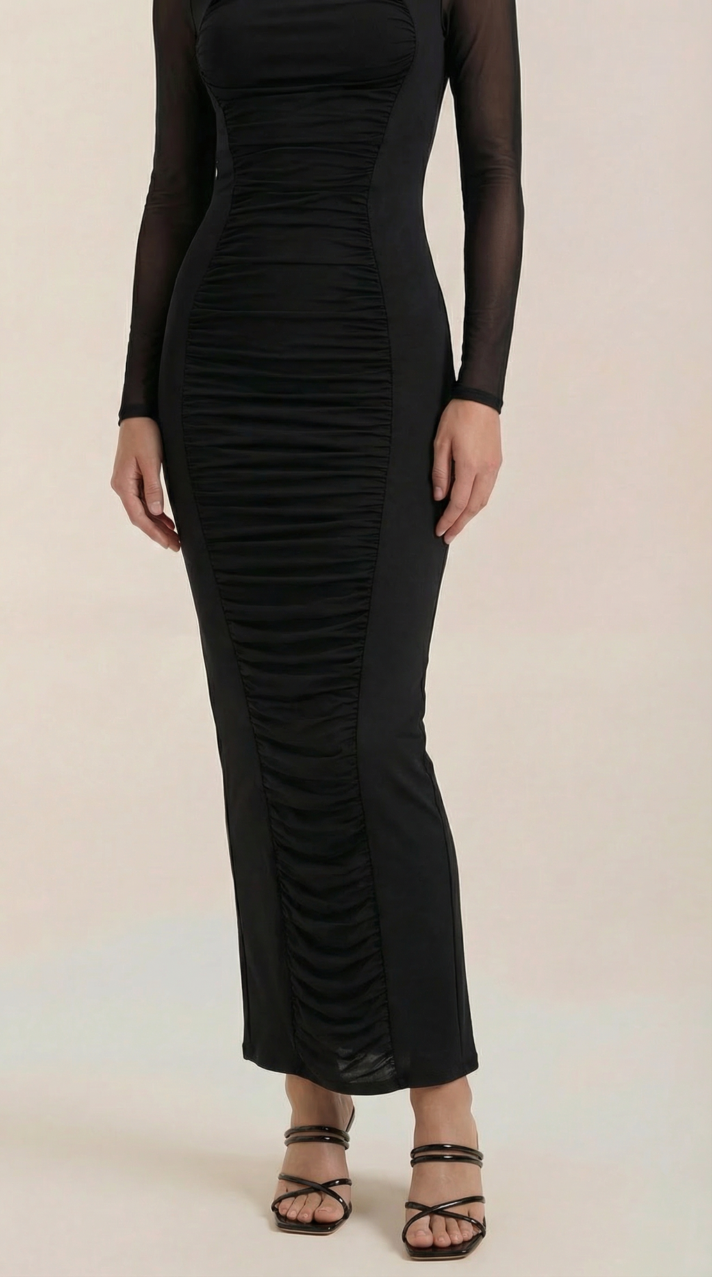 Vestido Maxi Susanna con Detalles Fruncidos