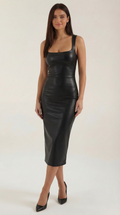 Vestido Bodycon Yvonne de cuero sintético