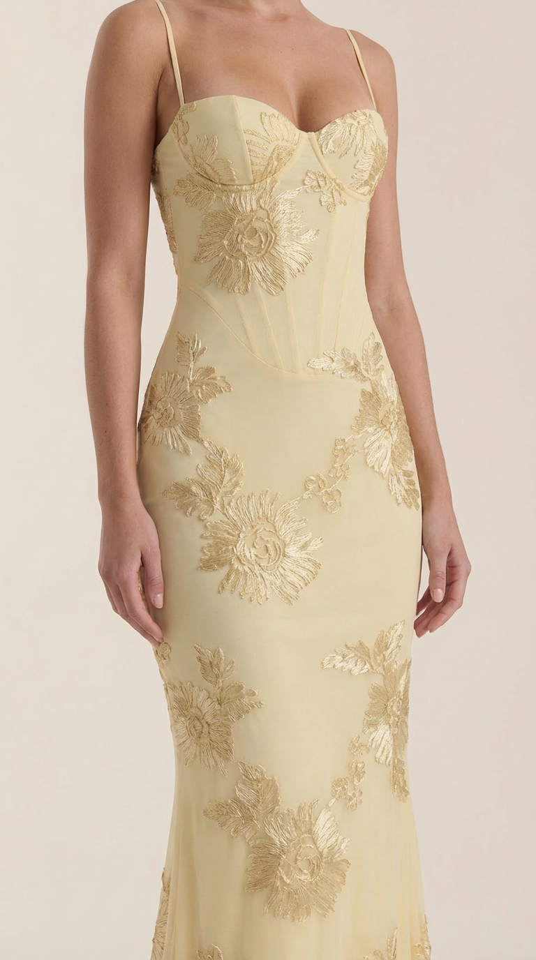 Maxi Vestido Floral con Corsé Chantal