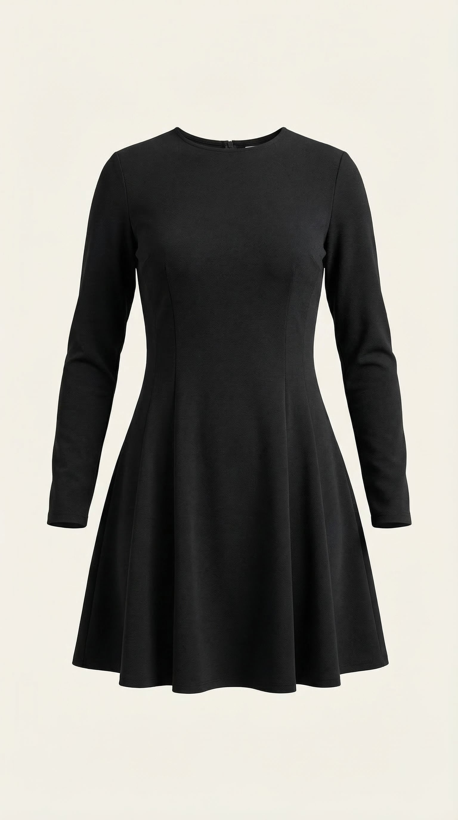 Vestido Corto de Manga Larga Ébano