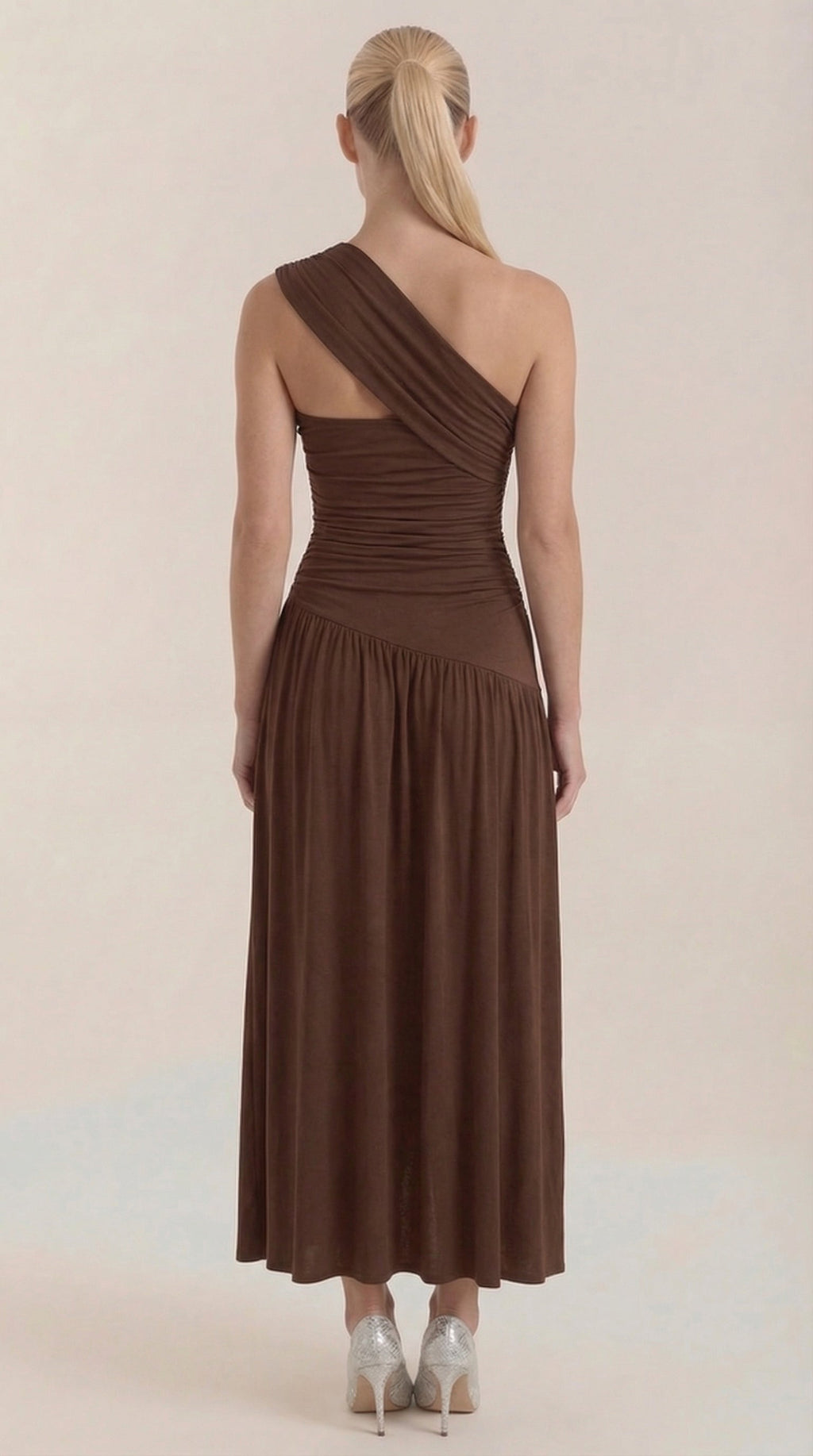 Vestido Maxi Asimétrico de Un Hombro Enid