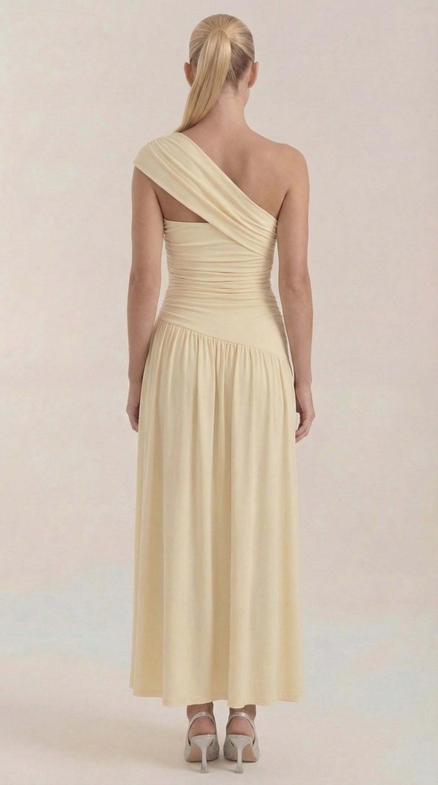 Vestido Maxi Asimétrico de Un Hombro Enid