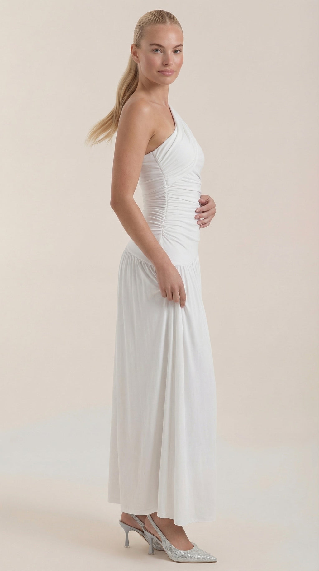 Vestido Maxi Asimétrico de Un Hombro Enid