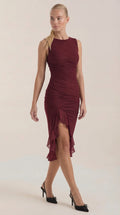 Vestido Midi Ramona con Detalles de Volantes