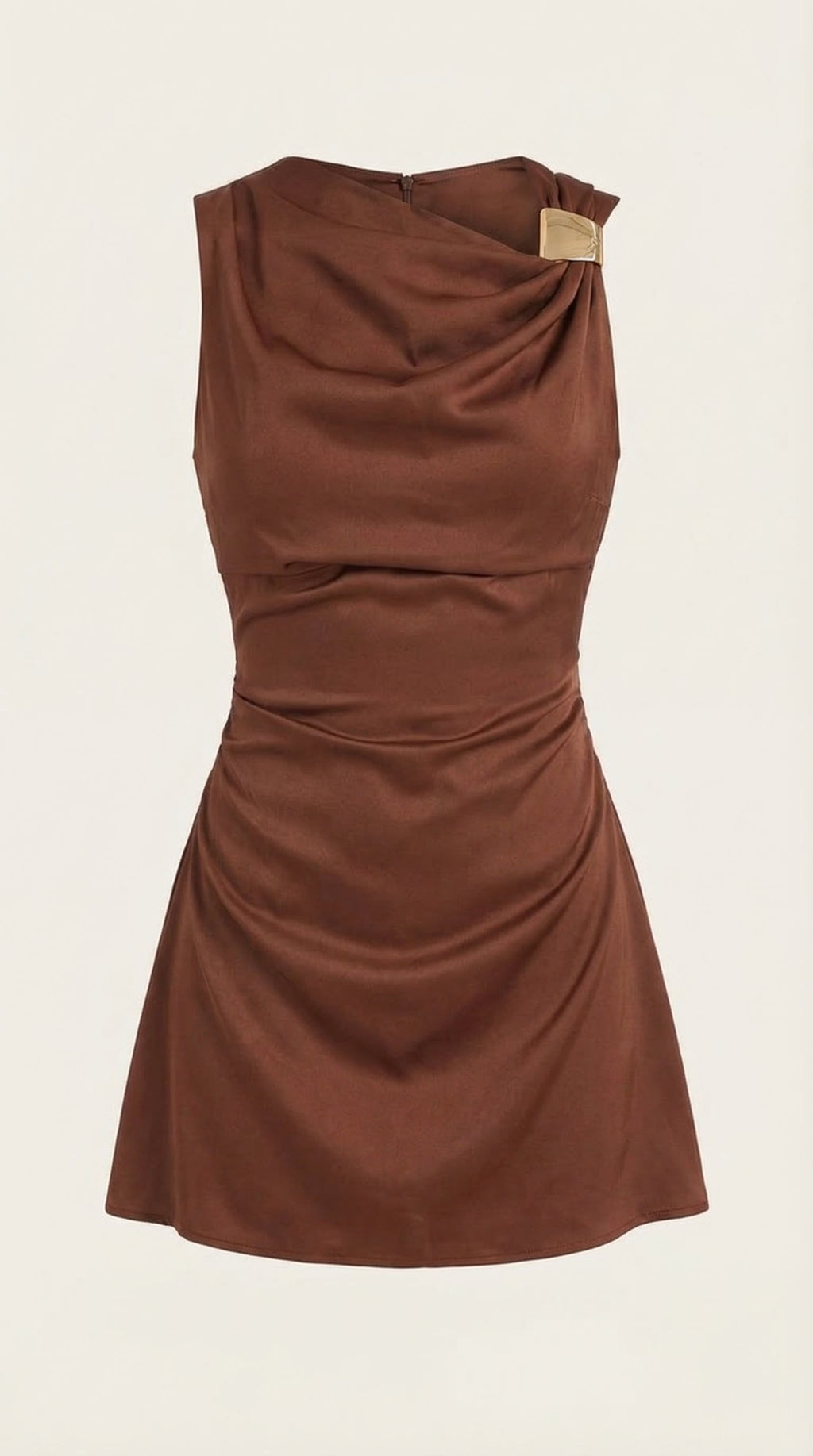 Vestido Corto con Cuello de Cowl Rosalie