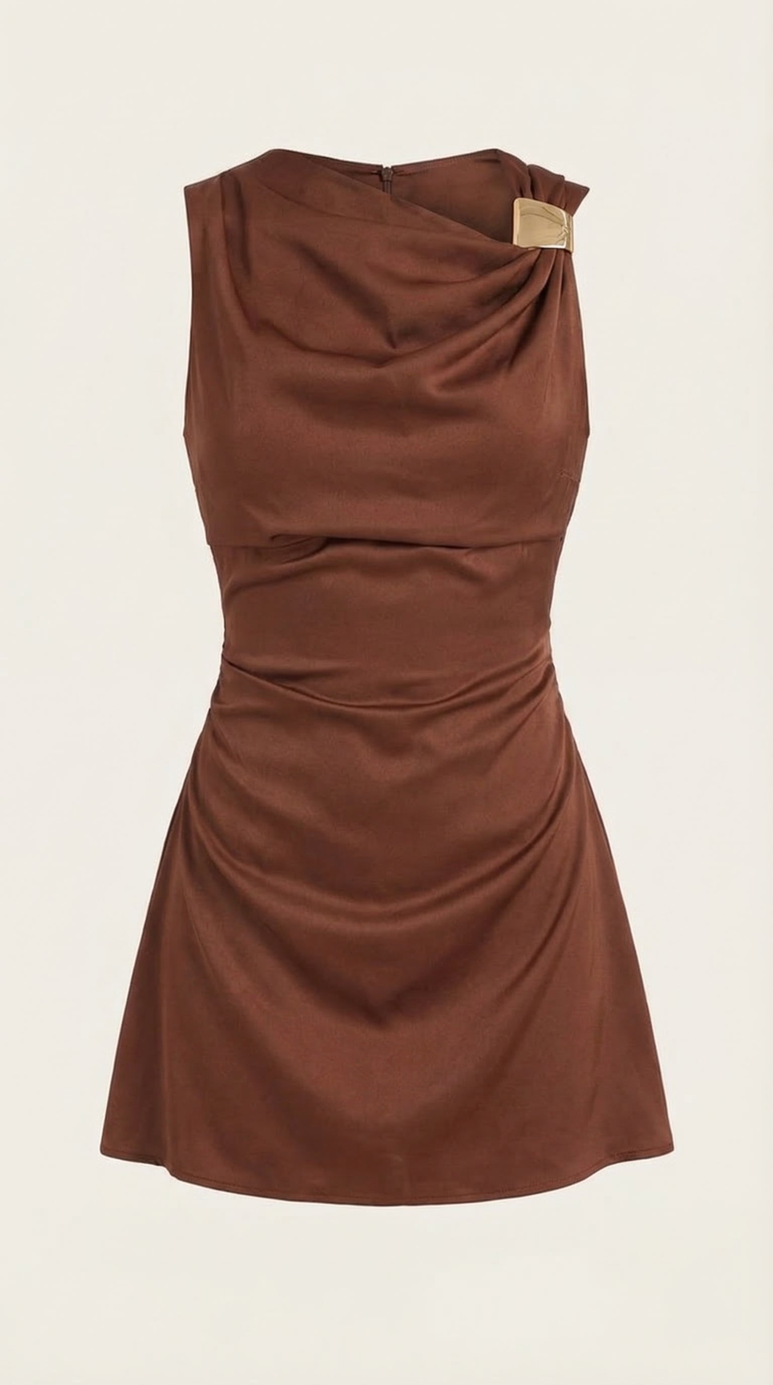 Vestido Corto con Cuello de Cowl Rosalie