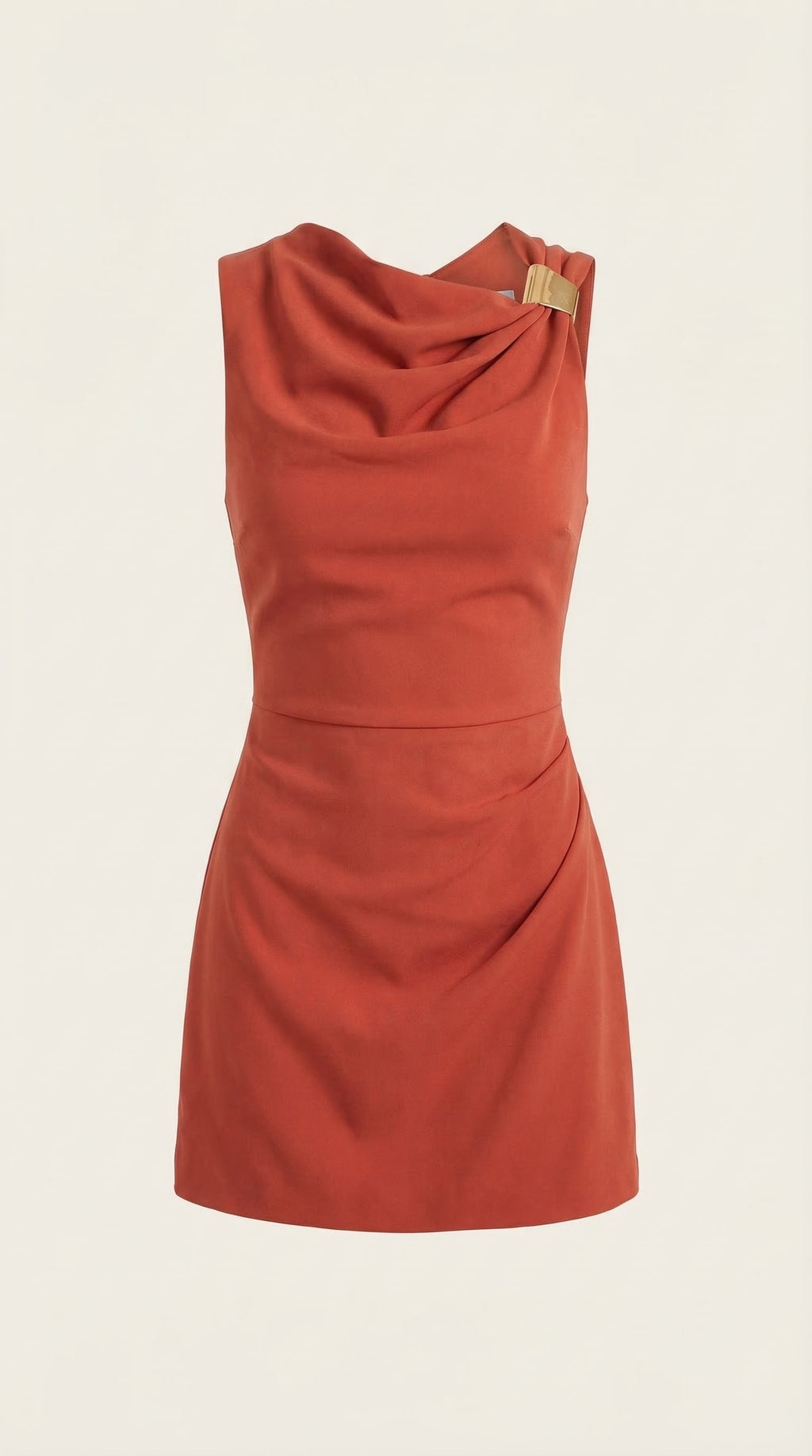 Vestido Corto con Cuello de Cowl Rosalie