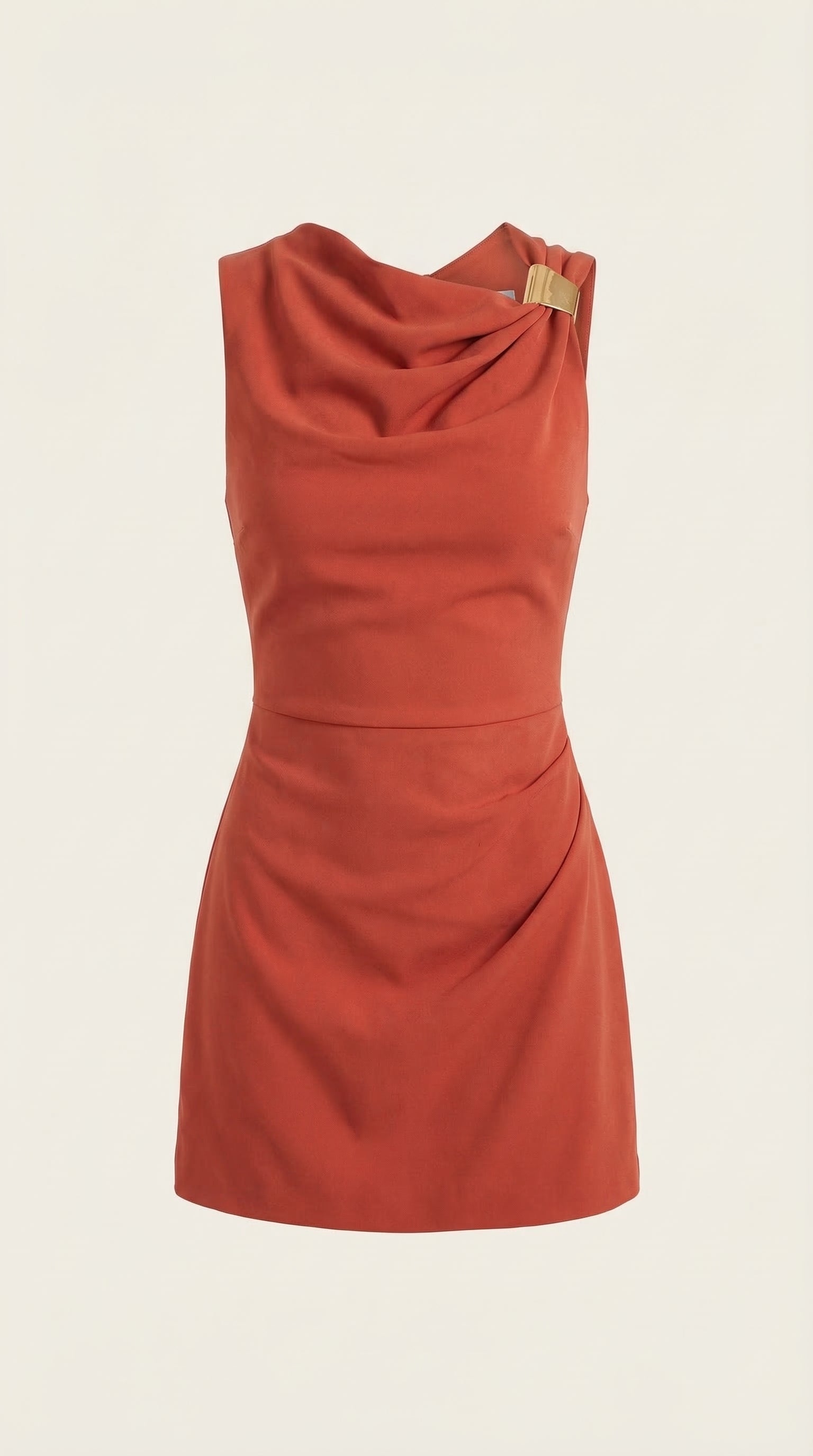 Vestido Corto con Cuello de Cowl Rosalie