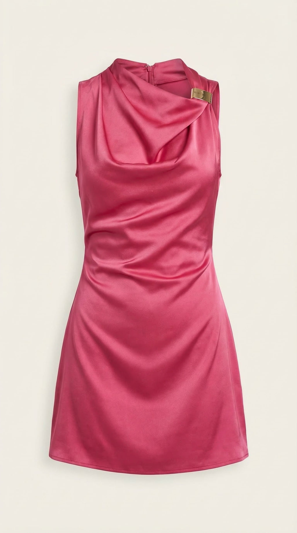 Vestido Corto con Cuello de Cowl Rosalie