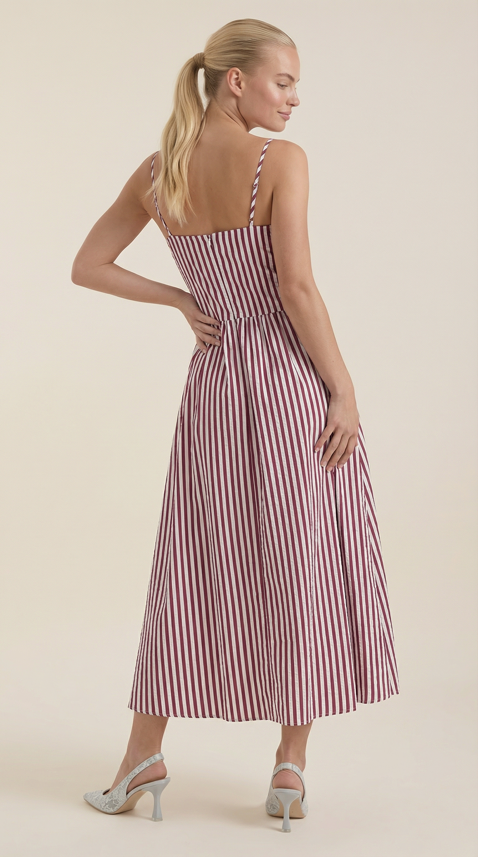 Vestido largo Sandra con rayas